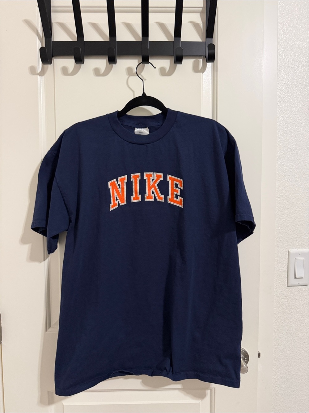 Nike Navy Short Sleeve Tee with Orange NIKE Script